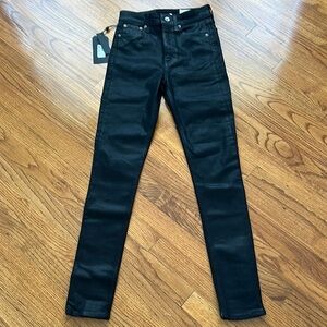 Rag & Bone Black Coated Skinny Jeans High-Rise